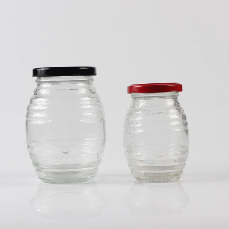 
730ml 500g 1000g Honey Honeycomb Glass Bottle With Tin Plate Lid Bee Honey Jar 
