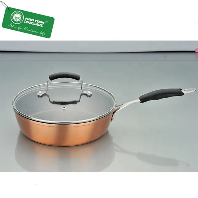 Aluminum forged copper cookware set with Silicone Stainless Steel handle