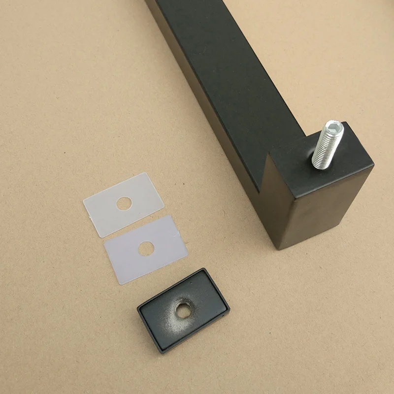 Single side square shape matt black stainless steel shower door handle