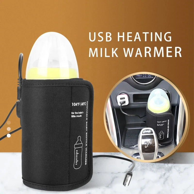 Baby Bottle Warmer - USB Portable Travel Mug Milk Heater Bottle Heater Feeding Bottle Infant Storage Bag