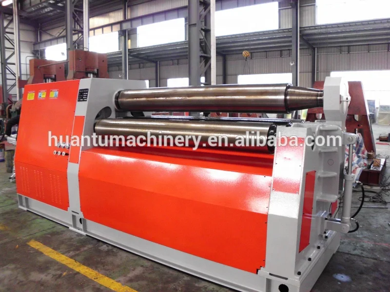 W11S hydraulic plastic sheet roll bending machine, plate bending machine 4 roll, plate bending machine heavy duty