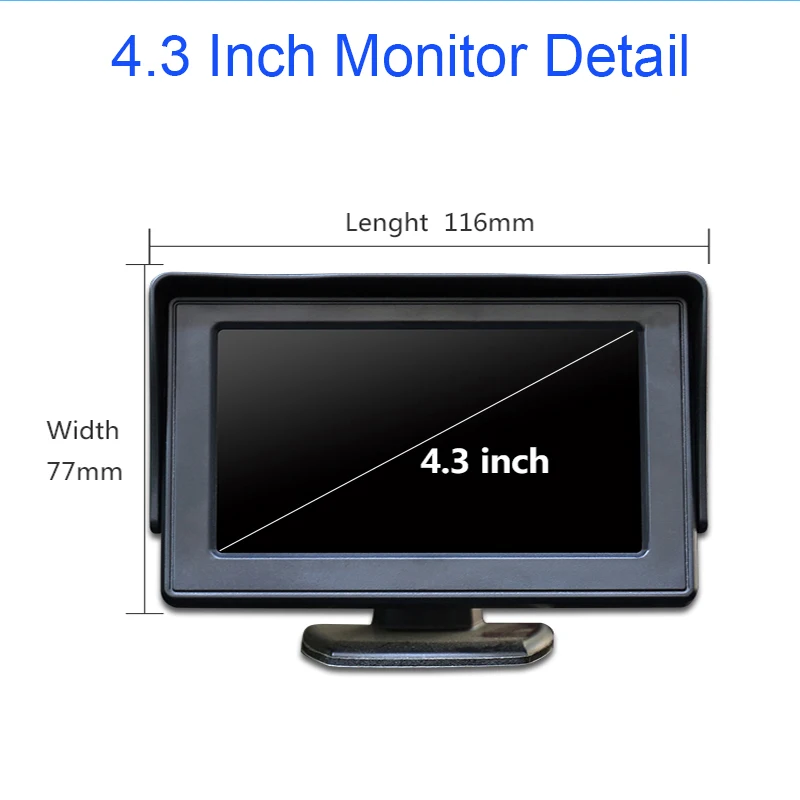 
4.3 Inch Rear View Rv System Reverse Monitoring Image Screen Car Monitor Devices 
