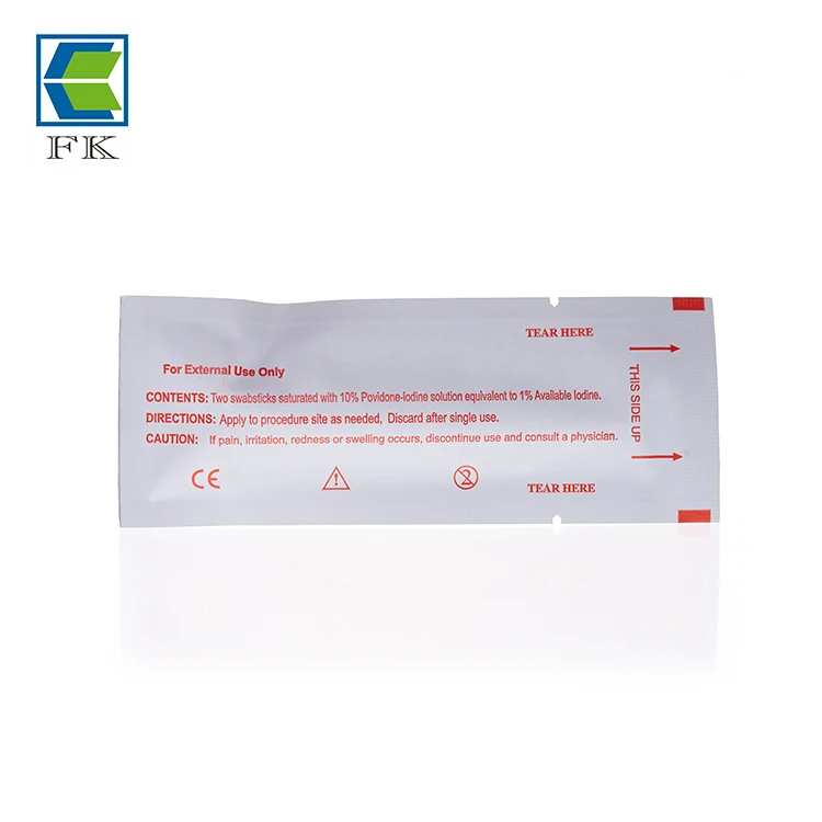 Customized medical disposable 10% Povidone-iodine antiseptic swabstick