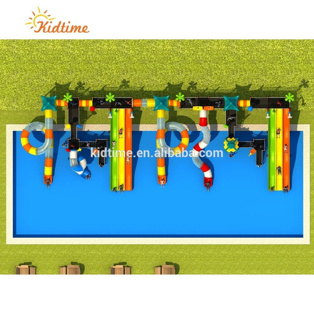 Large big water tunnel slides outdoor playground for sale