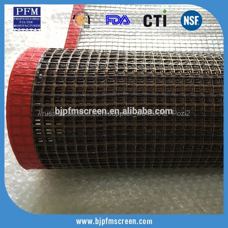 Завод прямые поставки антипригарным коричневой с тефлоновым покрытием ptfe открыть сетка конвейерная лента