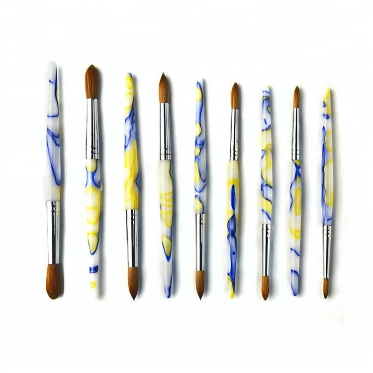 
 Брендового производителя профессиональный 9 шт. Металлическая Ручка Колонок Нейл-арт набор кистей для макияжа  