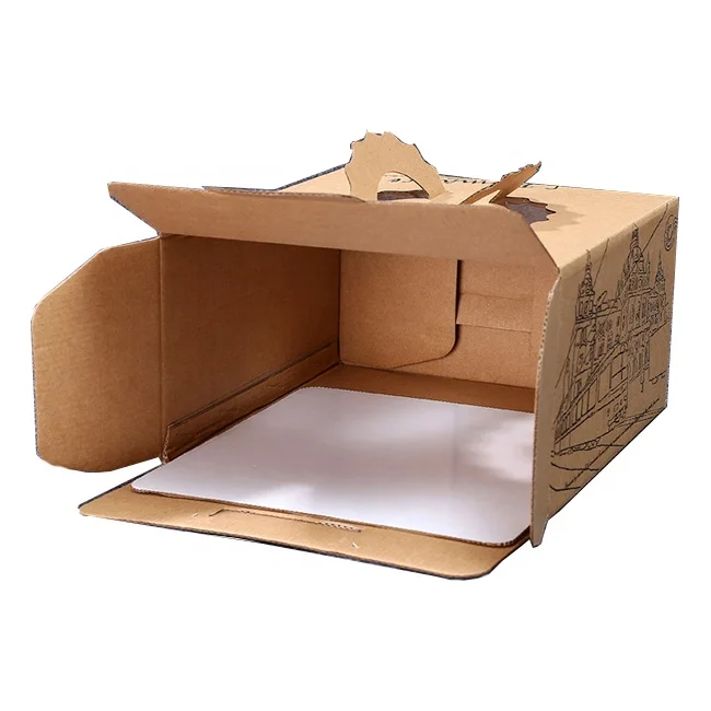 Custom Kraft Paper Cake Packing Colorful shipping corrugated Big Cardboard cake box with window