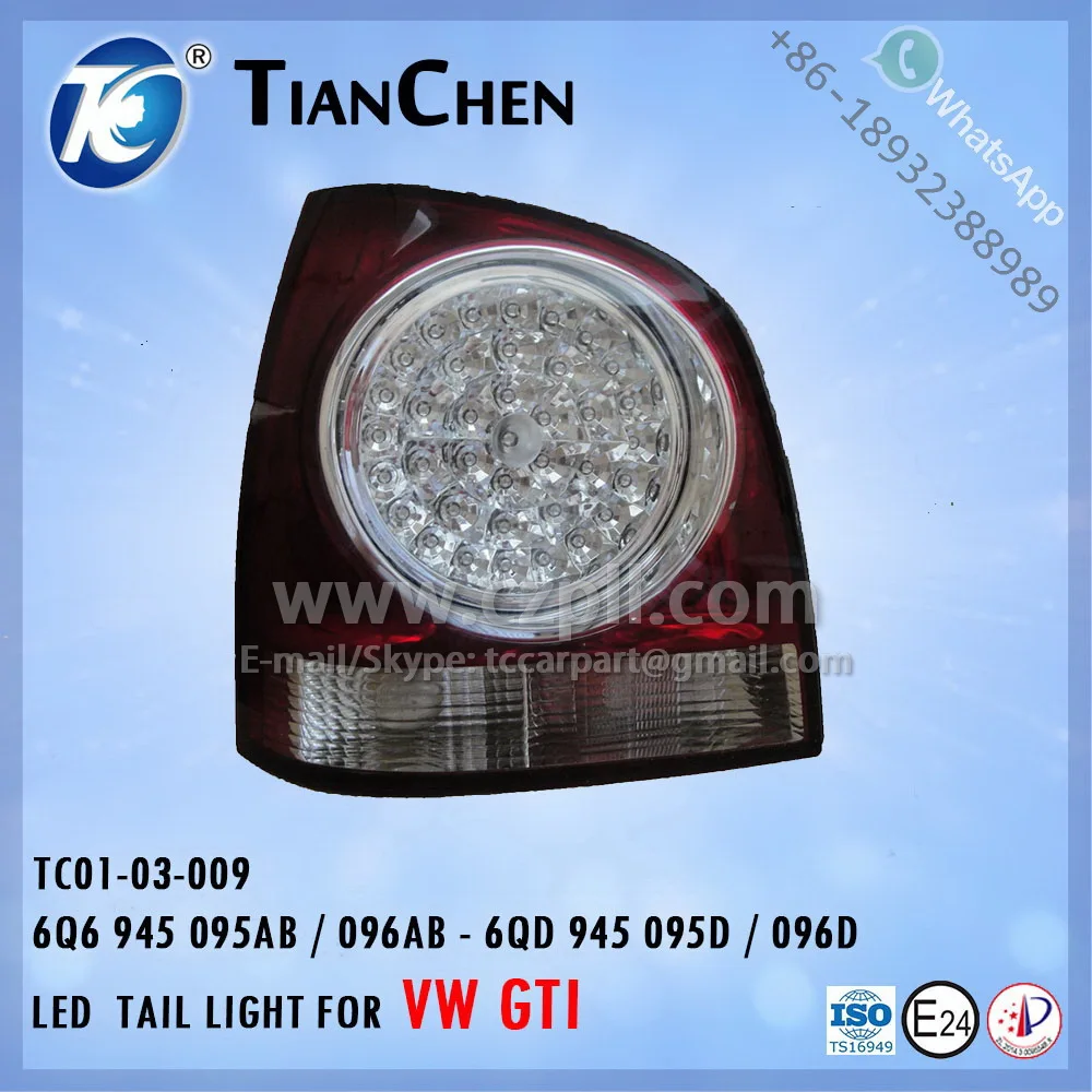 TAIL LIGHT for VW POLO GTI 2005 - 2009 carpart EU: 6Q6 945 095AB / 096AB  WHITE LED
