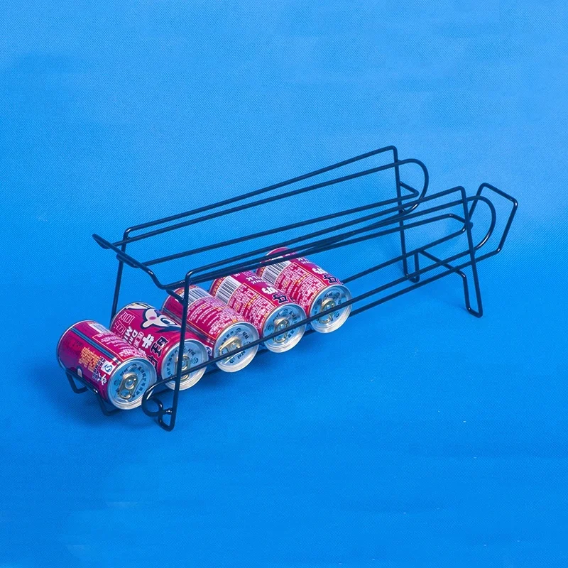 retail stores display pop iron steel  rod frame fixture counter promotion 4 layer shelf metal wire drink cans holder rack