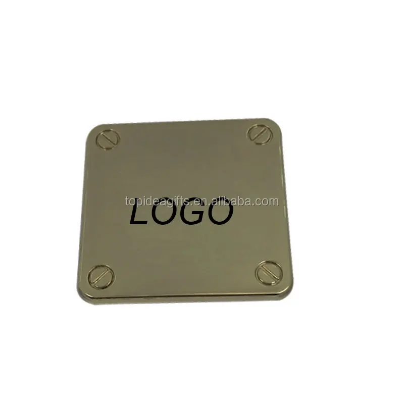 Square Shape Metal Silver Finish Labels Metal Blank Plates Can Engrave Logo