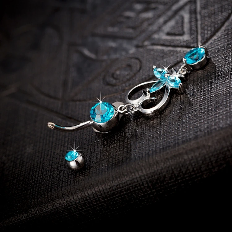 Navel Piercing Dangle Fake Pot Leaf Belly Button Ring