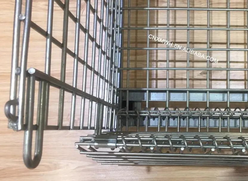 Foldable Stacking industrial wire box metal storage cage