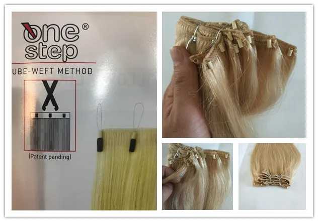 Наращивание волос в форме тюбика 100% человеческие волосы на ленте с бусинами светлый цвет одношаговая