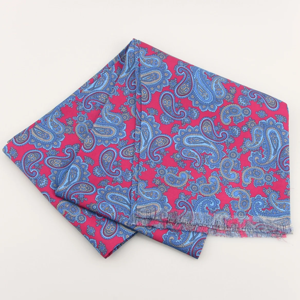 Man Fashion Purple Paisley Floral 100% Pure Silk Woven Scarf Screen Printing