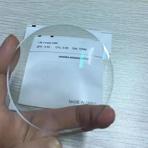 Wholesale manufacturing ophthalmic lens 1.56 UV400 protection nk 55 resin optical lenses for eyeglasses anti uv