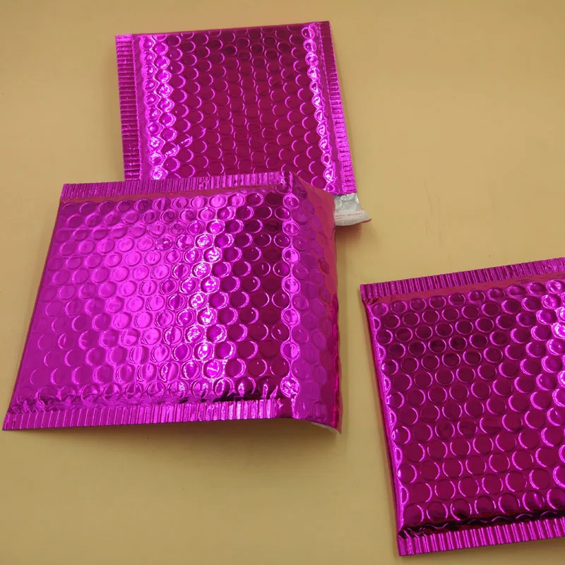 
Retail metallic hot pink envelope bubble mailer 