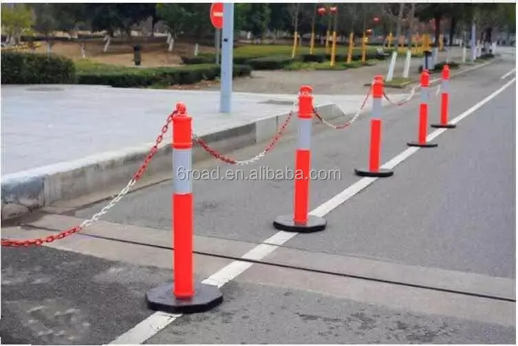 Movable Plastic Chain Link T top Bollards Barrier Post