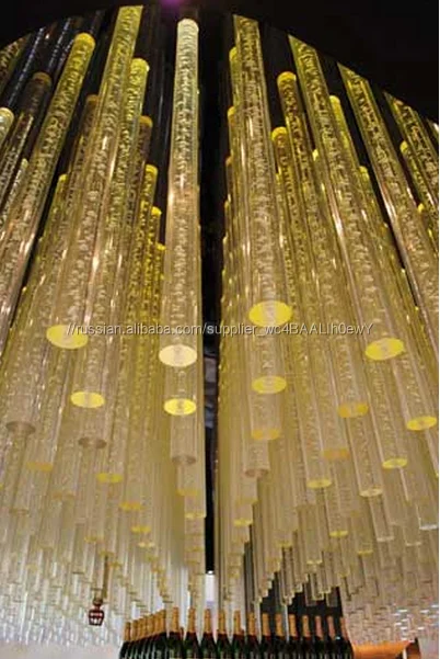 Твердые ясно, Светло-Желтый акриловый стержень с пузырьками внутри 50 мм широкий