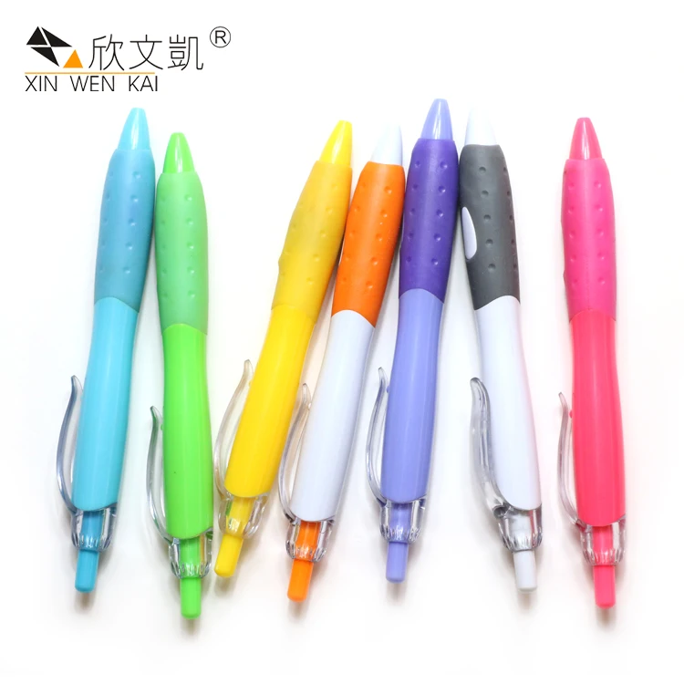 
School Supplies Cheap Price Rubber Grip Ball Point Pen Plastic ball plastic 8mm thermosetting plastic pen 