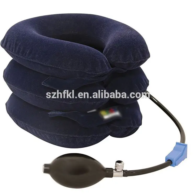 portable 3 layer cervical vertebra inflatable travel pillow