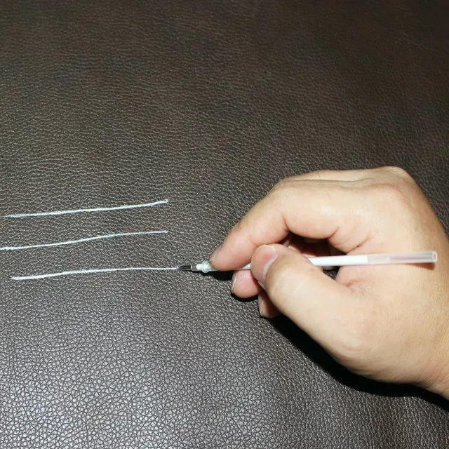 Silver plated pen silver conductive pen mark on leather