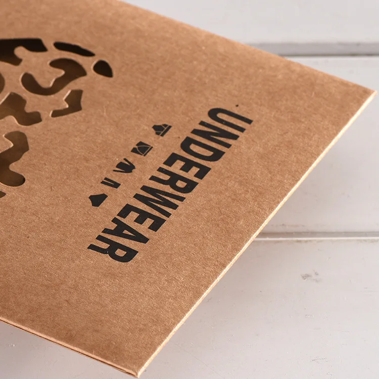 Biodegradable craft paper envelope for underwear packing Custom logo women panty packaging envelopes
