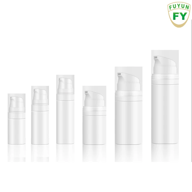 Fuyun Small Quantity 5ml 10ml 15ml White Cylinder Plastic Cosmetic Lotion Pump Airless Serum Bottle