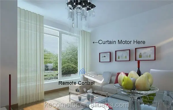 KECO  super quiet electric curtain track system with remote curtain motor of alexa voice control and google home control