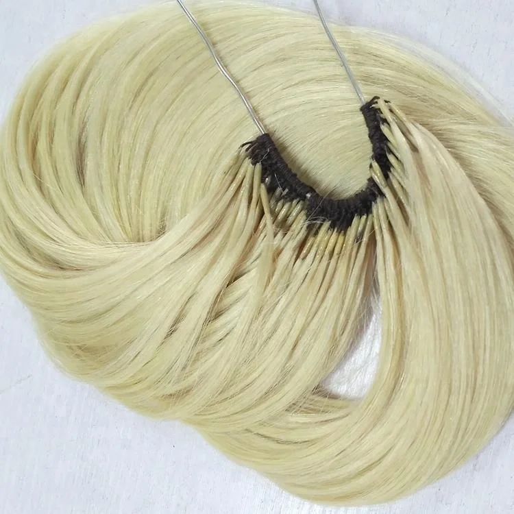Wholesale Korean Cotton Thread Blonde Remy Human Hair Extensions Brazilian Knot Hair Extension