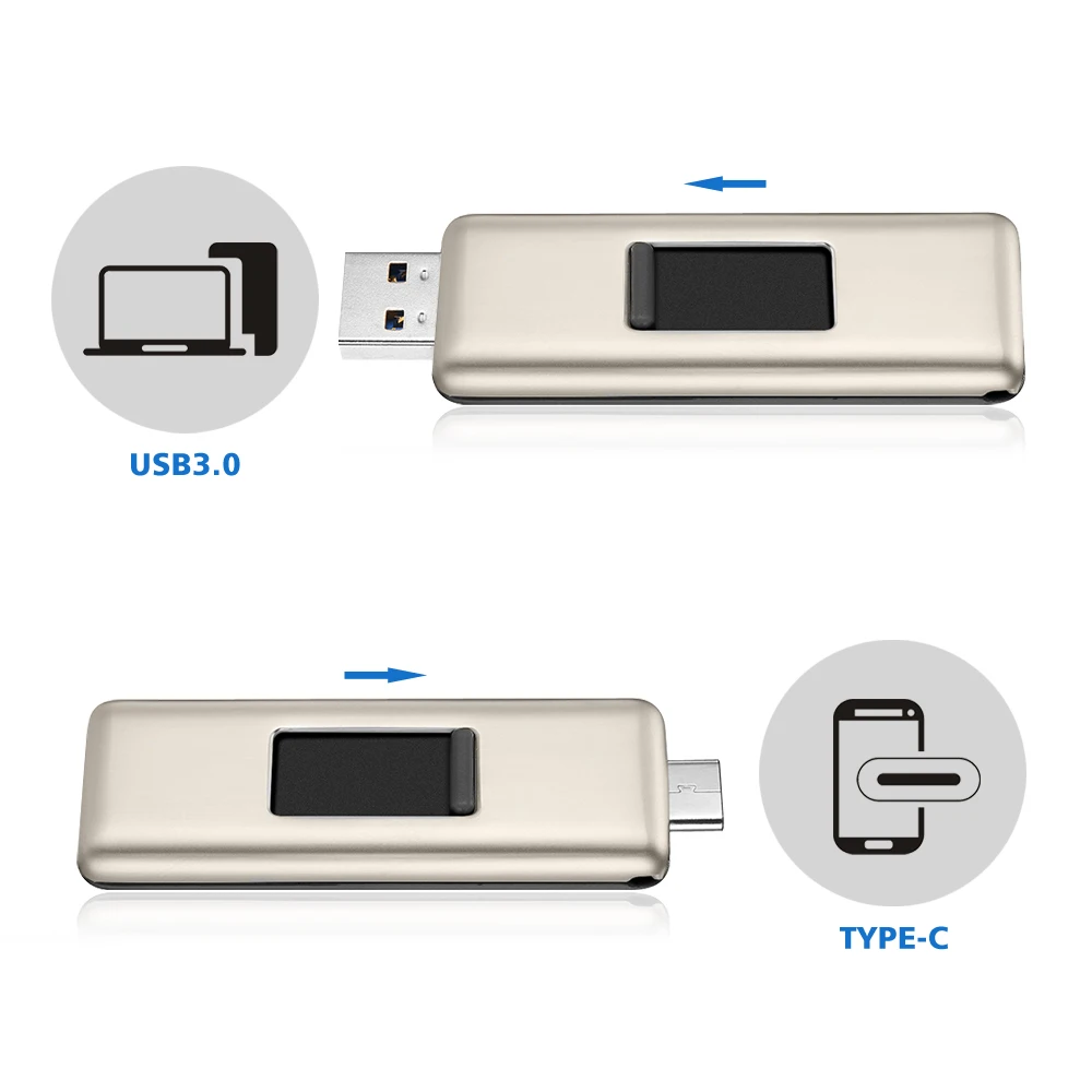 KingDian Retractable 64gb External SSD USB 3.0  Type C  Phone USb Flash Drive Portable Solid State Drive