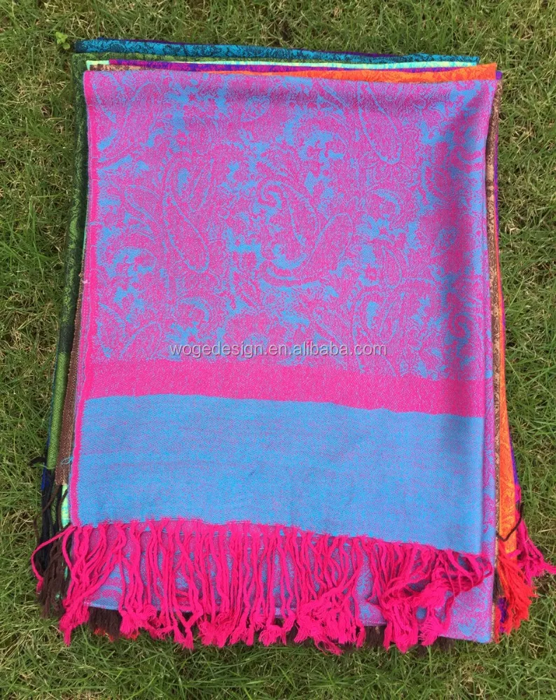 Stunning vintage soft wholesale factory directly hot popular women viscose wrap shawl jacquard floral paisley pashamin scarf