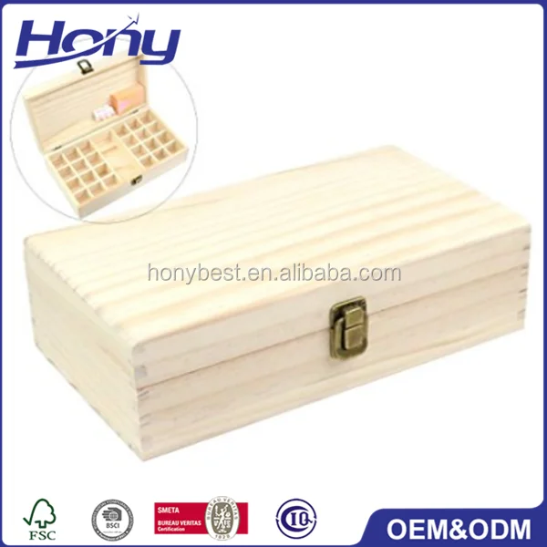 25 Grids Wooden Essential Oil Box with Removable Dividers Perfume Oil Roller Bottles Amber Bottles Display & Storage Containers