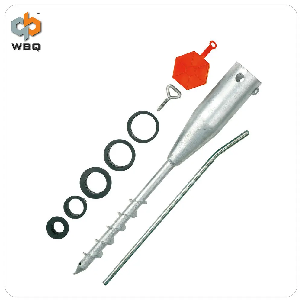 The self metal ground screw anchor with detachable handle for umbrellas