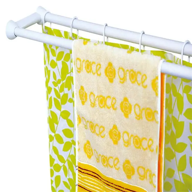 Swivel aluminum alloy white double polish shower curtain rod