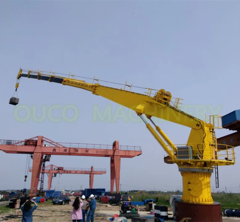 Marine Crane 40m Outreach ABS Ship Deck Crane Telescopic Boom Hydraulic Crane