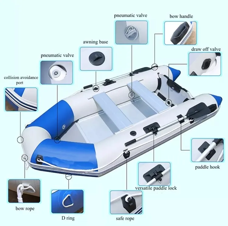 2018 Fashion PVC Rubber 2 person Mini Boat Hull Two Person Fishing Boat