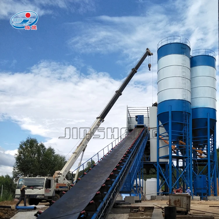 HZS180 Ready Mix Precast Concrete Batching Mixing Plant Layout 180m3 Production