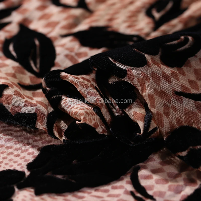 Hollow Burnout Silk Velvet Fabric