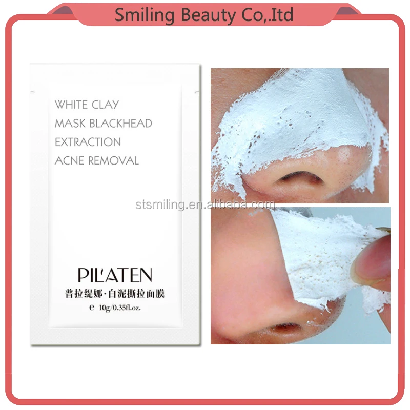 
Pilaten Skin Whitening Peel Off Blackhead Extraction White Clay Mask Acne Removal Cleansing Nose Pore Strip Mud Mask 