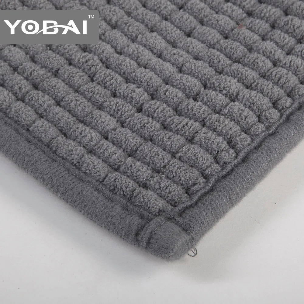Custom Anti Slip Chenille Towel Non Slip Bath Mat Set