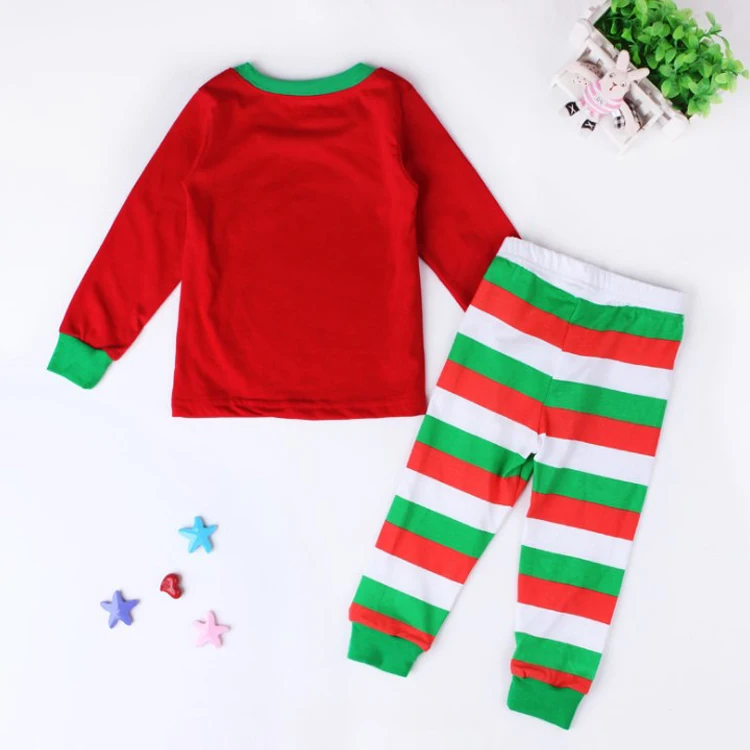
New Christmas Product Color Print Child Suit Red White Green Pants Kids Christmas Pajamas 