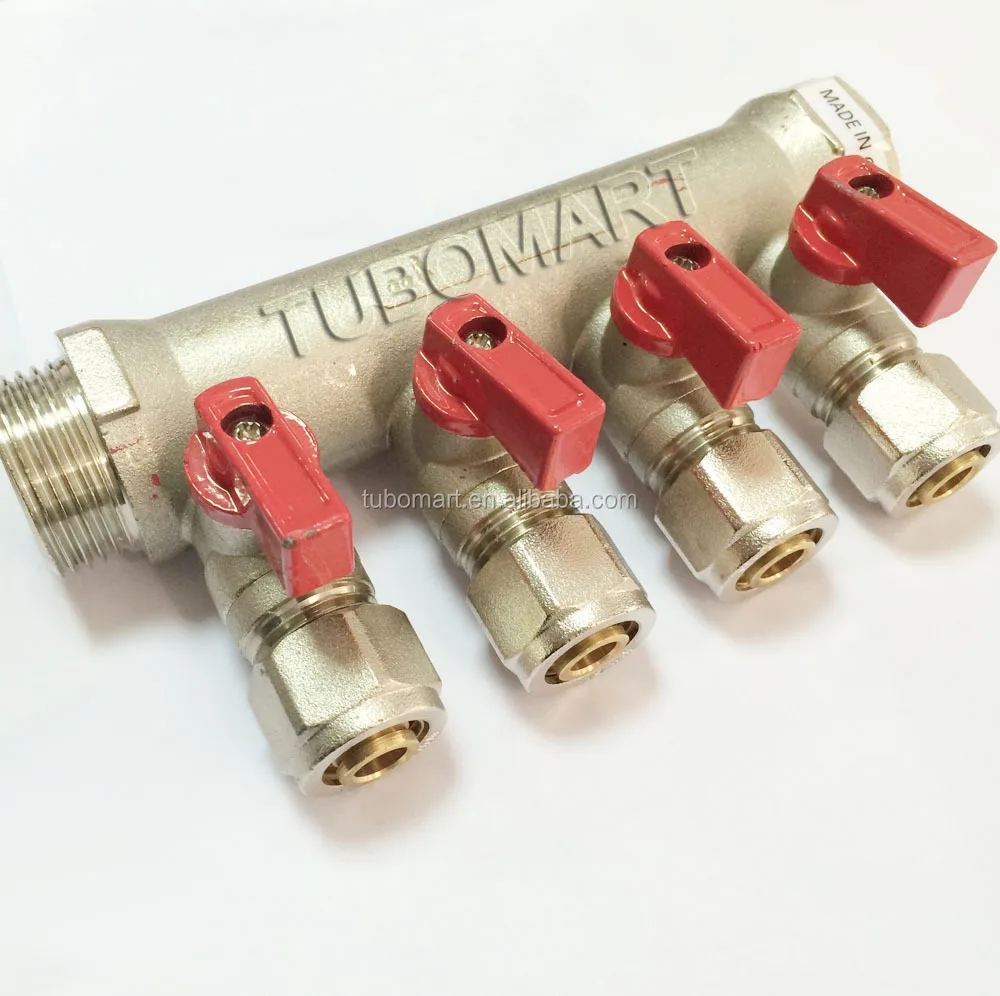 TUBOMART OEM factory manufacture plumbing brass distributor brass manifolds valves for pex pipe fittings hot water tool