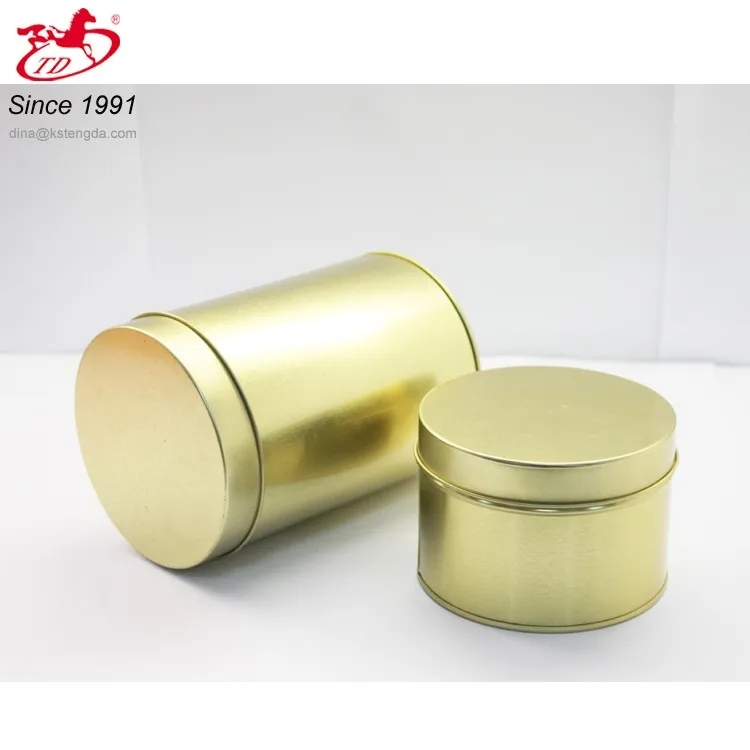 
bronze round iron tin box for tea/cookies 