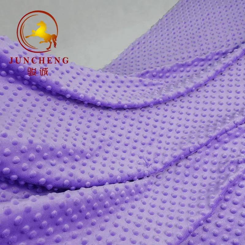 China manufacturer supplier 100% polyester  super soft feeling minky dot velvet fabric for pillow cover