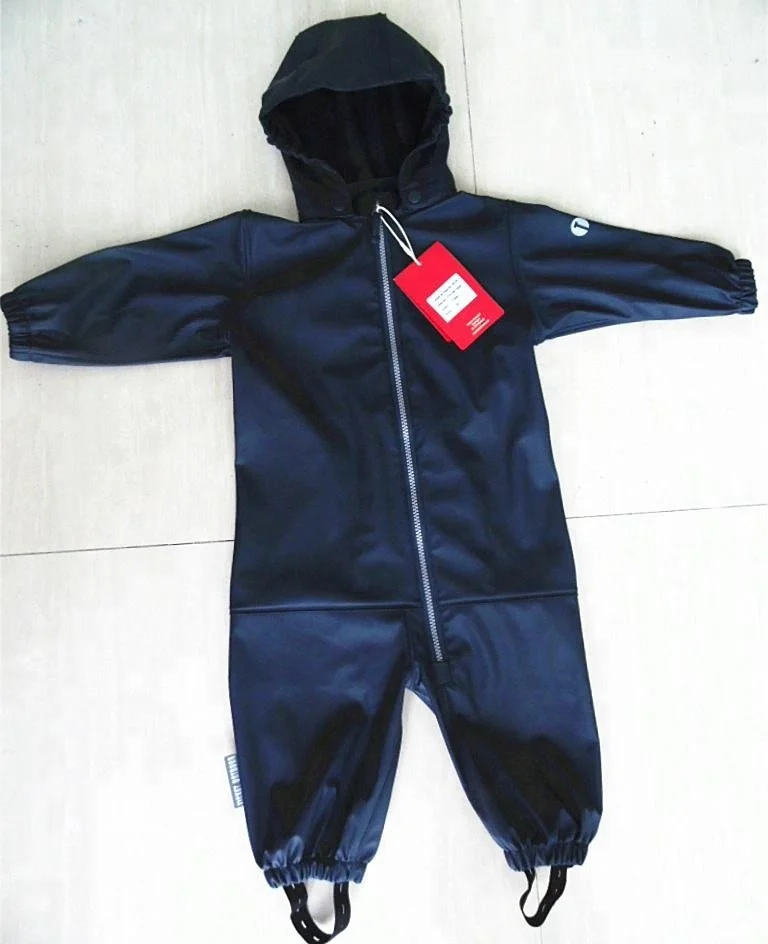 100% waterproof seam welded kids one piece raincoat