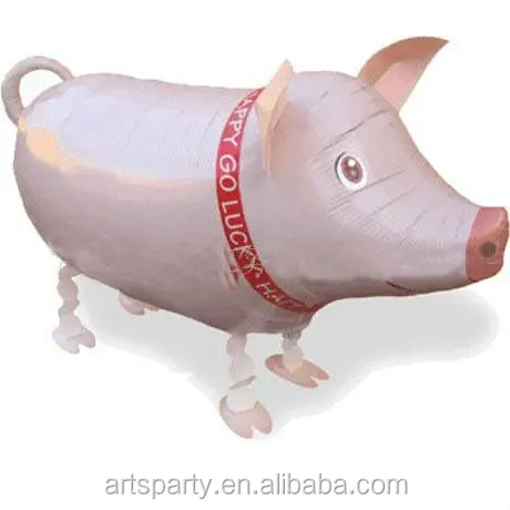 walking Pig foil balloon party decoration walking pet animal balloon