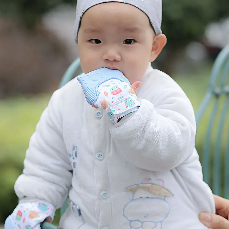 Hot Selling BPA Free Non-toxic Silicone Baby Teething Mitten Glove Teether Toy