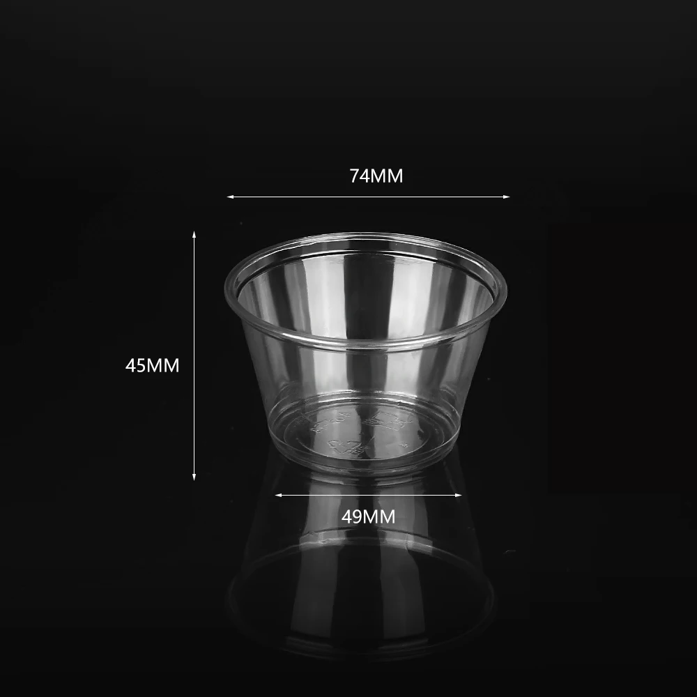 4oz Disposable Plastic PET Condiment Cup 120ml Sauce Souffle Portion Cup With Flat Dome Lid