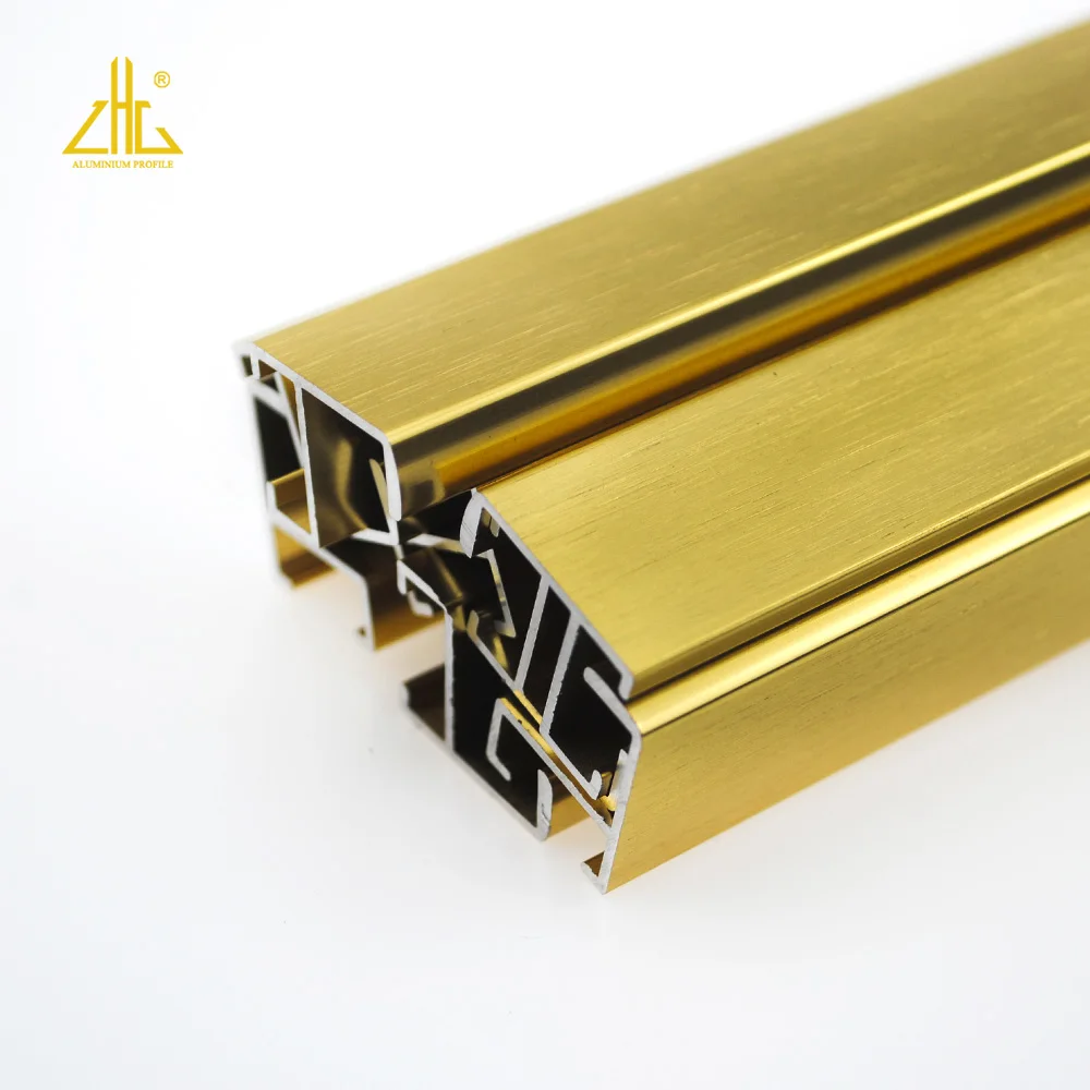 Foshan Factory producing Shiny Brushed Golden aluminium picture frame profiles for picture decoration