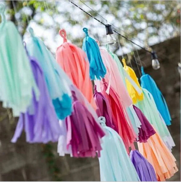 Event Party Supplies Birthday 14inch (35cm) Tissue Paper Party Paper Tassel Festival Tissue Paper Tassel Garland